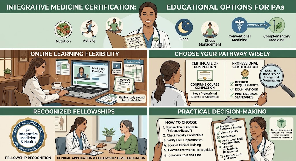 Integrative medicine certification for physician assistants